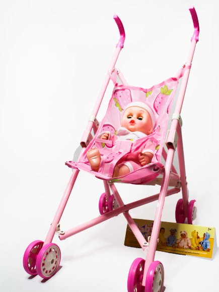 коляска для кукол трость + кукла в пак(24)